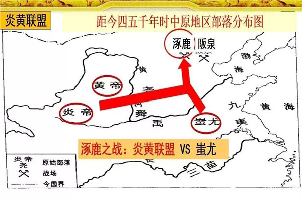 蚩尤黄帝炎帝势力地图图片
