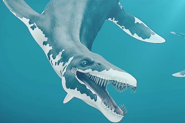 滑齿龙欧洲大型海洋爬行类体长6米长有鱼鳍